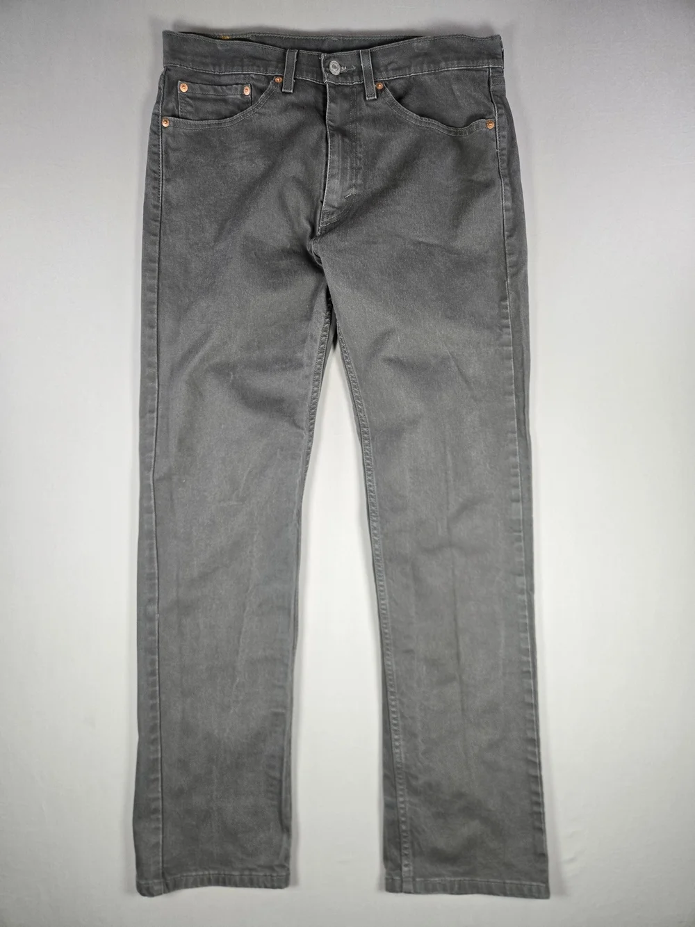 Levi's 505 Regular Fit Straight Leg Casual Minimalist Jeans Gray 34x32